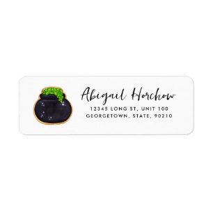 Halloween Witch Cauldron Cookie Customizable Label