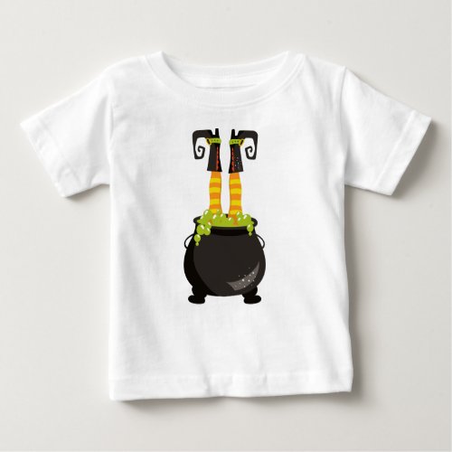 Halloween Witch Cauldron Witch Legs Potion Baby T_Shirt