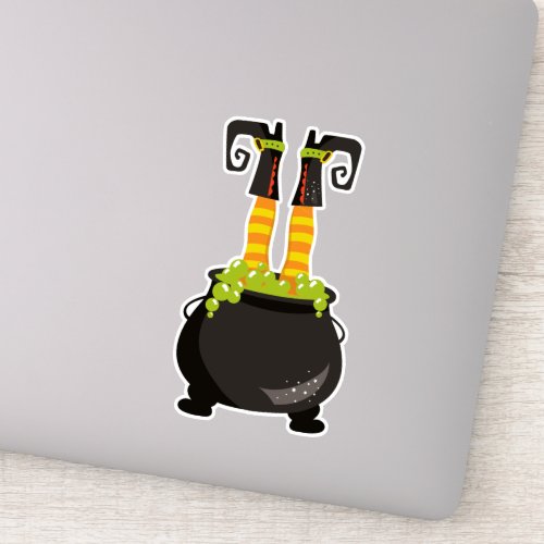 Halloween Witch Cauldron Witch Legs Potion Sticker