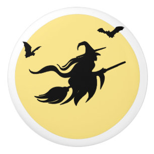 Halloween witch ceramic knob