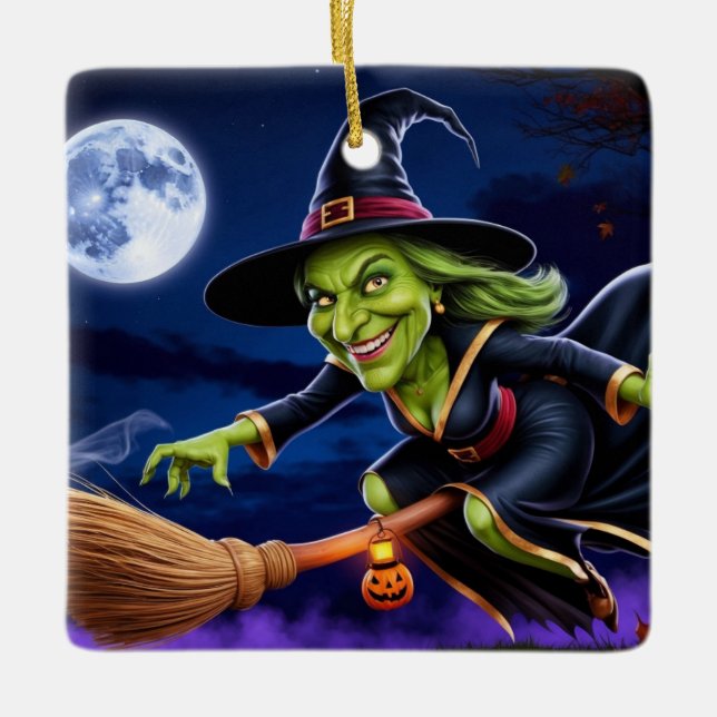 Halloween/Witch Ceramic Ornament (Front)