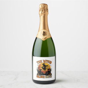 Halloween Witch Collection Humor Sparkling Wine Label