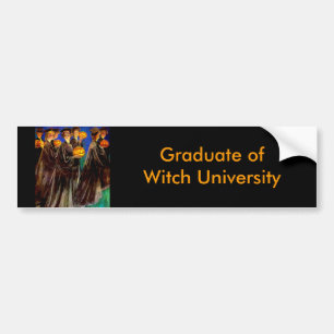 Halloween Witch College Graduates Bumper Sticker