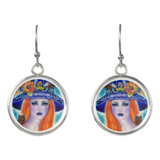 Halloween witch colorful earrings by Renee