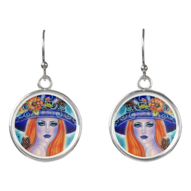 Halloween witch colorful earrings by Renee (Front)