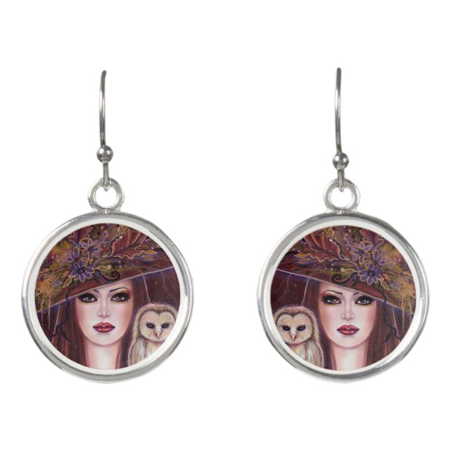 Halloween witch colorful earrings by Renee (Front)