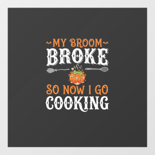 Halloween Witch Cooking Broom Broke Design_1 Floor Decals