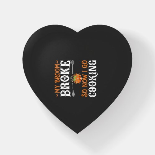 Halloween Witch Cooking Broom Broke Design_1 Paperweight