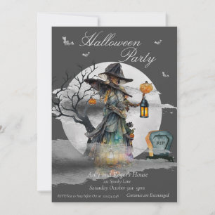  Halloween Witch Costume Party Invitation