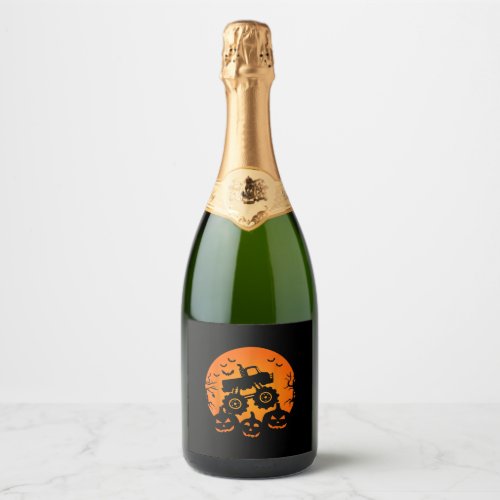 Halloween Witch Costume Sparkling Wine Label