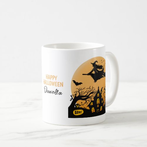 Halloween Witch Custom Black and Orange  Coffee Mug