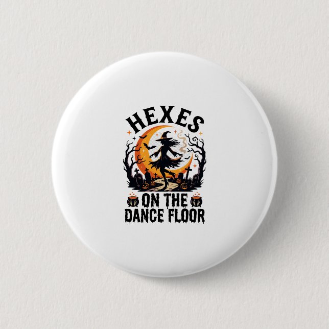 Halloween Witch Dance Night Button (Front)