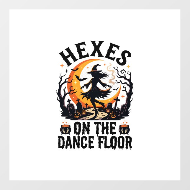 Halloween Witch Dance Night Floor Decals (Front)