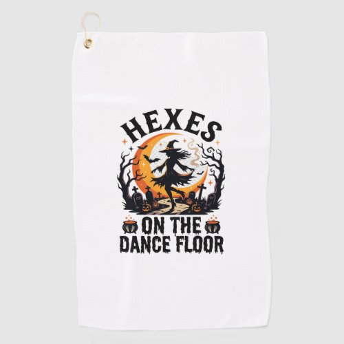 Halloween Witch Dance Night Golf Towel