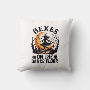 Halloween Witch Dance Night Throw Pillow