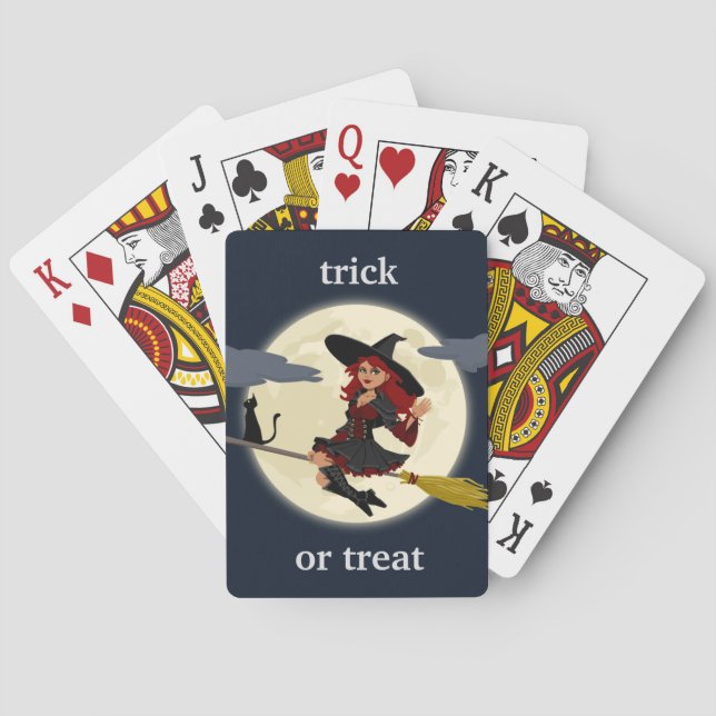 Halloween Witch Design Poker Cards (Back)