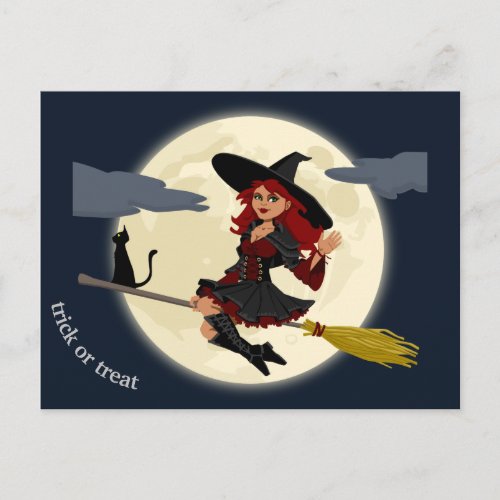 Halloween Witch Design Postcard