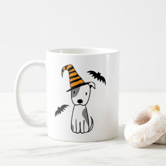 Halloween Witch Dog with Bats Coffee Mug
