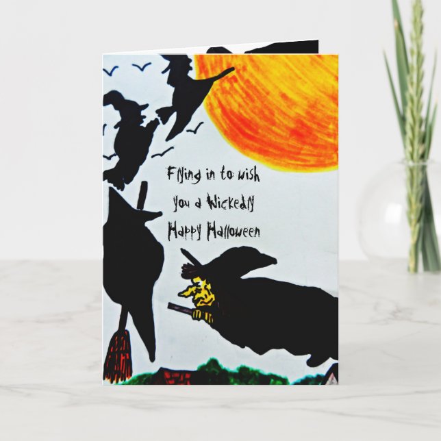 HALLOWEEN WITCH DON''T FLY OFF THE HANDLE  CARD (Front)