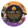 Halloween Witch Dracula Pumpkin Thank You Favor Classic Round Sticker