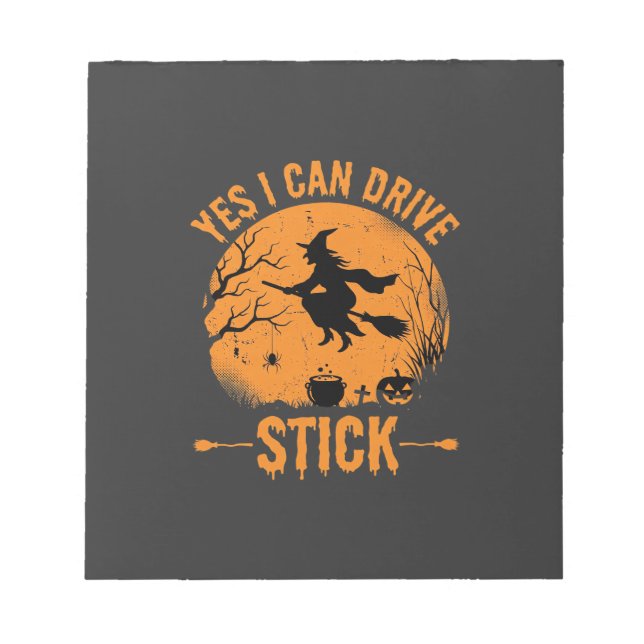 Halloween Witch Drive Stick Graphic_1 Notepad (Front)