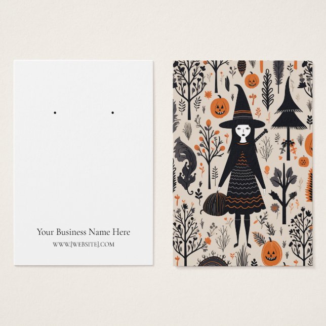 Halloween Witch Earring Display Card (Front & Back)