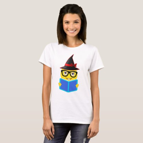 Halloween Witch Emoji Shirt for Reading Fans