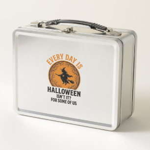 Halloween Witch Every Day Is Halloween Funny Vinta Metal Lunch Box