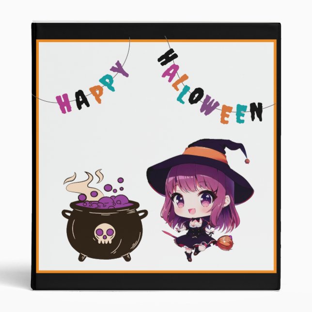 Halloween/witch/fall/October 3 Ring Binder (Front)