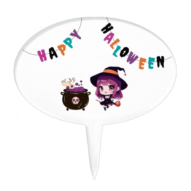 Halloween/witch/fall/October Cake Topper (Front)