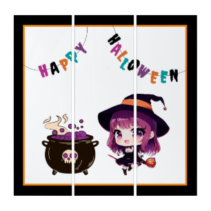 Halloween/witch/fall/October Triptych