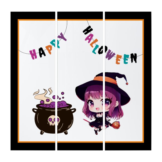 Halloween/witch/fall/October Triptych (Front)