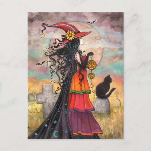 Halloween Witch Fantasy Art by Molly Harrison Postcard