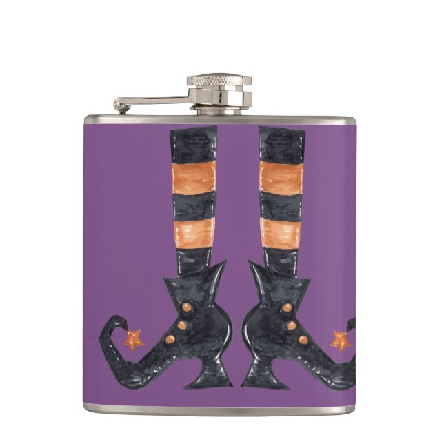 Halloween Witch Feet Flask (Front)