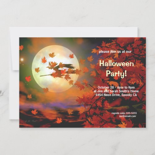 Halloween Witch Flight Personalized Invite