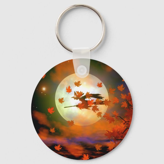 Halloween Witch Flight Keychain (Front)
