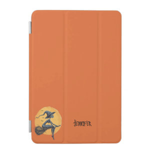 Halloween Witch Fliyng a Broomstick Orange iPad Mini Cover
