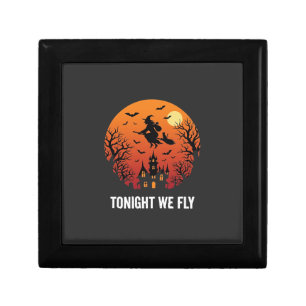 Halloween Witch Flying Night Graphic Design_1 Gift Box
