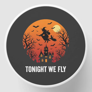 Halloween Witch Flying Night Graphic Design_1 Mini Candle Favors