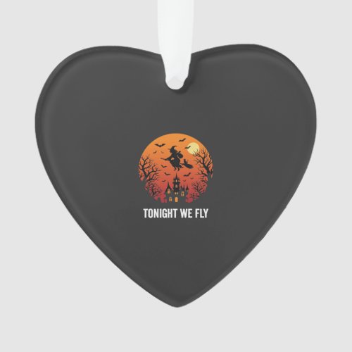 Halloween Witch Flying Night Graphic Design_1 Ornament