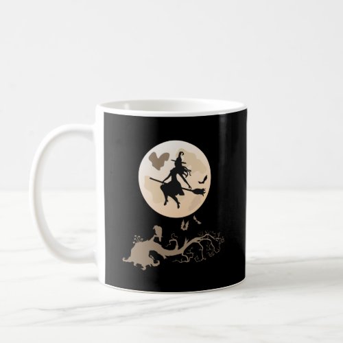 Halloween Witch Flying On A Broomstick  Coffee Mug