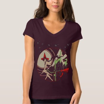 Halloween Witch Flying (vintage) T-shirt by themonsterstore at Zazzle