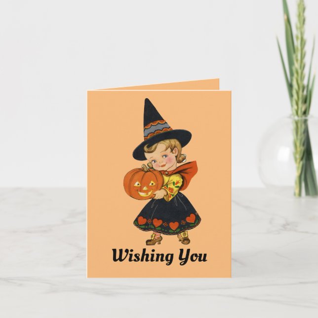 Halloween Witch Folded Greeting Card (Front)