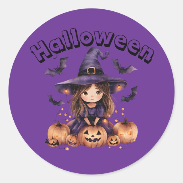 Halloween Witch Fun Sticker (Front)
