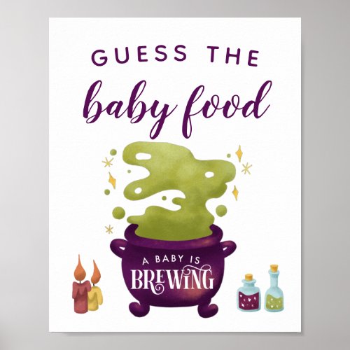 Halloween Witch Garden Guess The Baby Food Sign