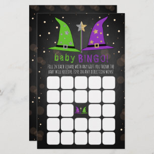 Halloween Witch Gender Reveal Party Bingo Game