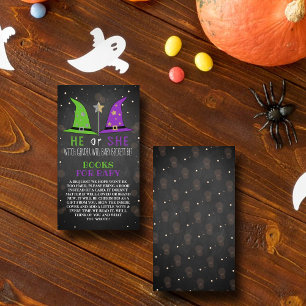 Halloween Witch Gender Reveal Party Book Request Enclosure Card