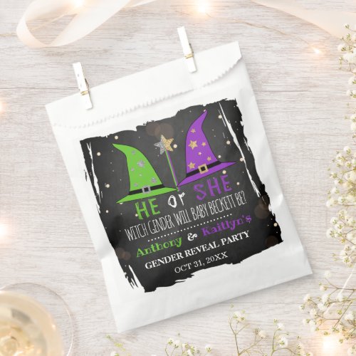 Halloween Witch Gender Reveal Party Favor Bag