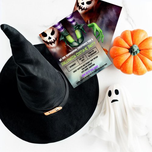 Halloween Witch Ghost Costume Party Invitation