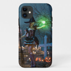 Halloween Witch Girl in the Forest iPhone 11 Case